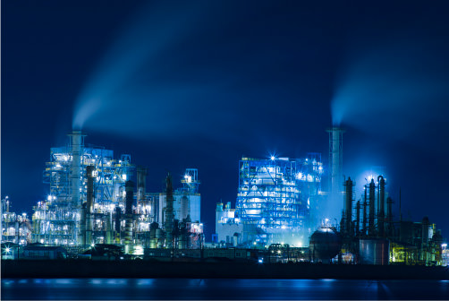 Otake factory night view